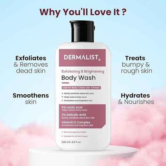 Dermalist Exfoliating Body Wash Shower Gel Men & Women  (245 ml)